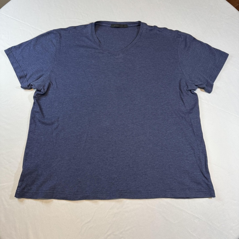 Raffi Shirt‎ Mens 2XL Blue V Neck Short Sleeve 100% Cotton Casual Tee Soft